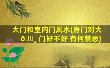 大门和室内门风水(房门对大 🕸 门好不好 有何禁忌)